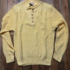 Vintage Eddie Bauer Yellow Turtleneck Sweater with Button Accents